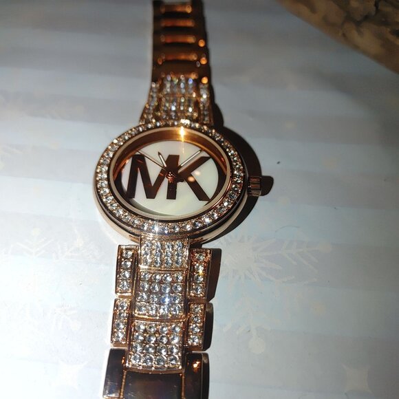 Wristwatch Michael Kors Logo Stainless Steel Rose Gold Watch Crystal Accents main image 13
